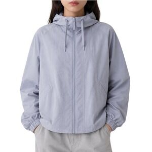 Lemaire Uniqlo U Hooded Blouson Jacket Women S M Gray Windbreaker Crop Oversize